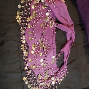 Purple Belly Dancing Hip Scarf